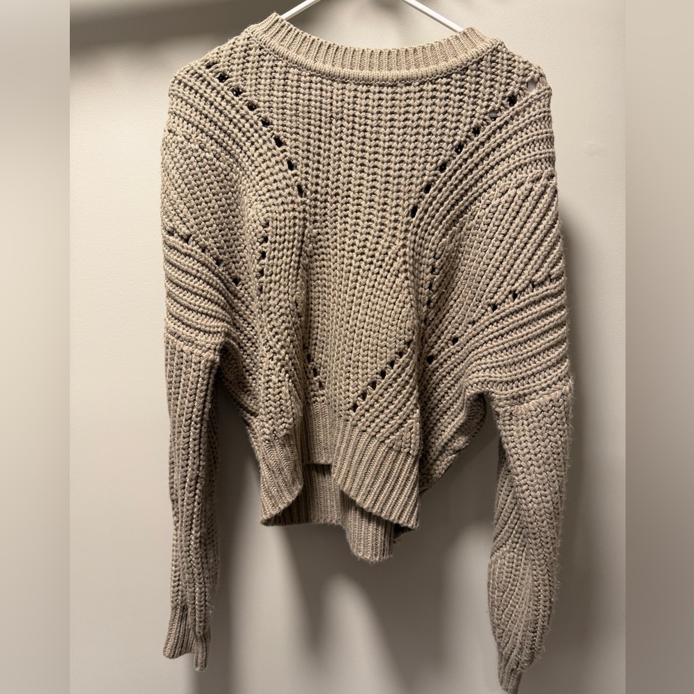 Dynamite Textured Knit Sweater in Taupe